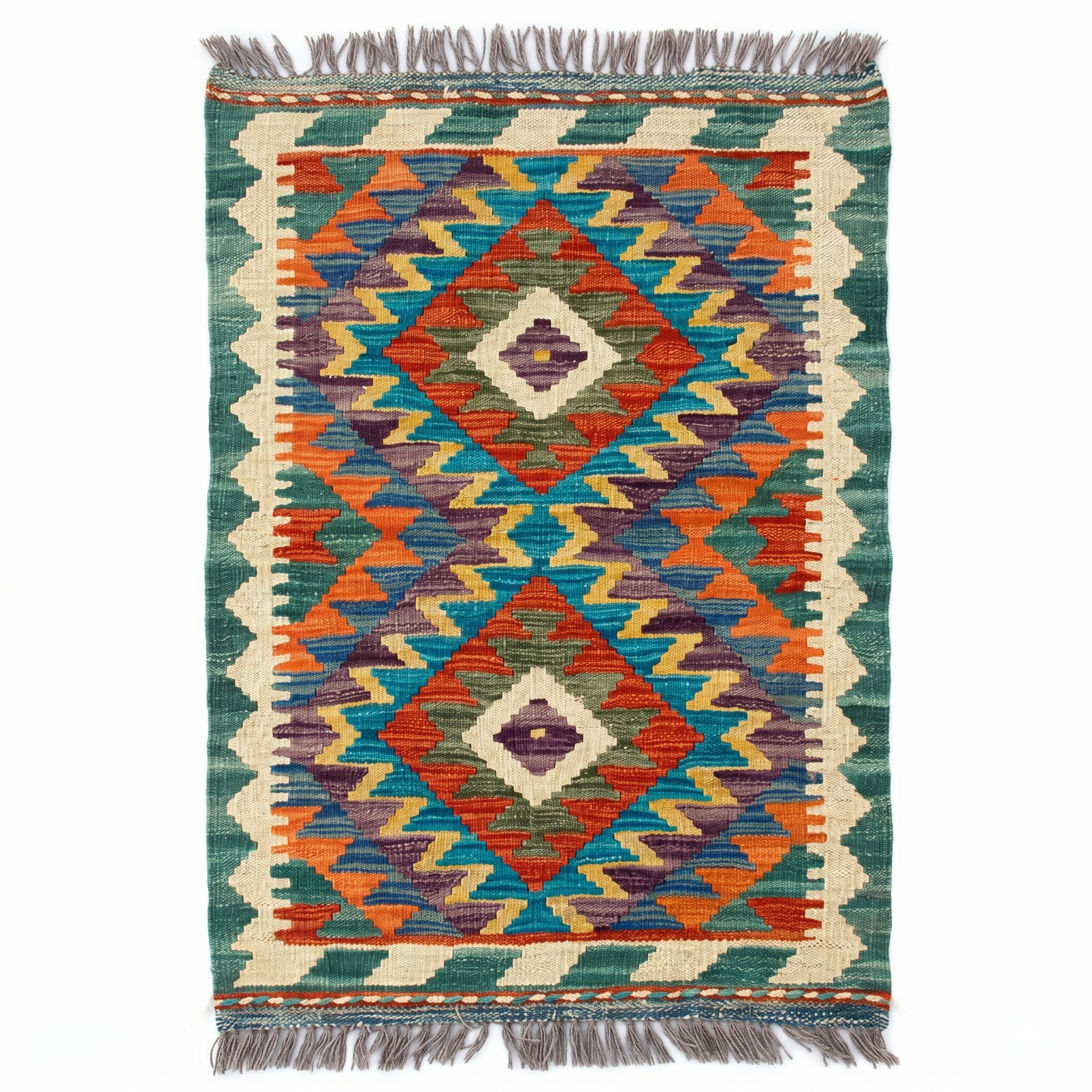 Handmade Afghan Chobi Kilim Rug 84x57 cm KAS#705