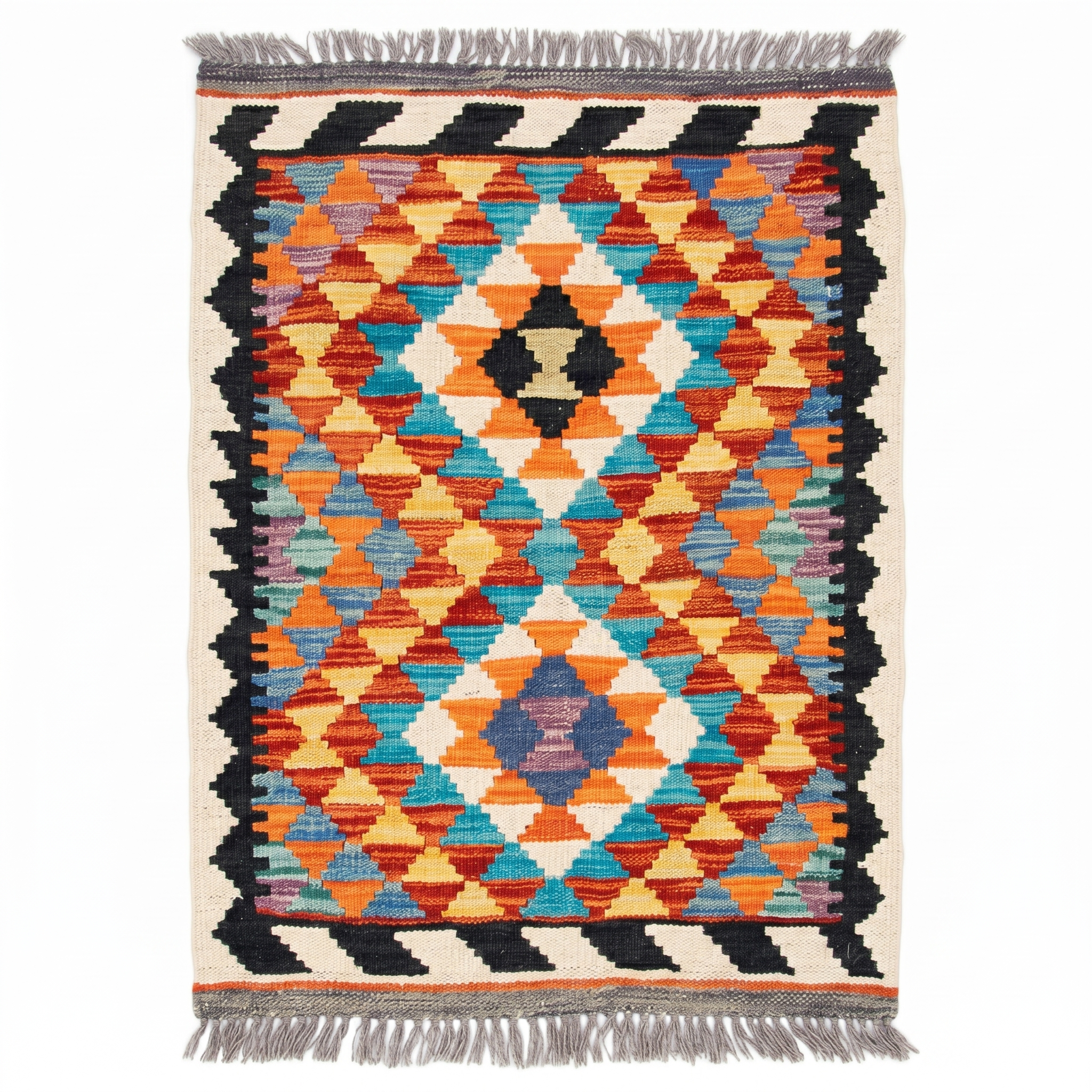 Handmade Afghan Chobi Kilim Rug 80x60 cm KAS#711