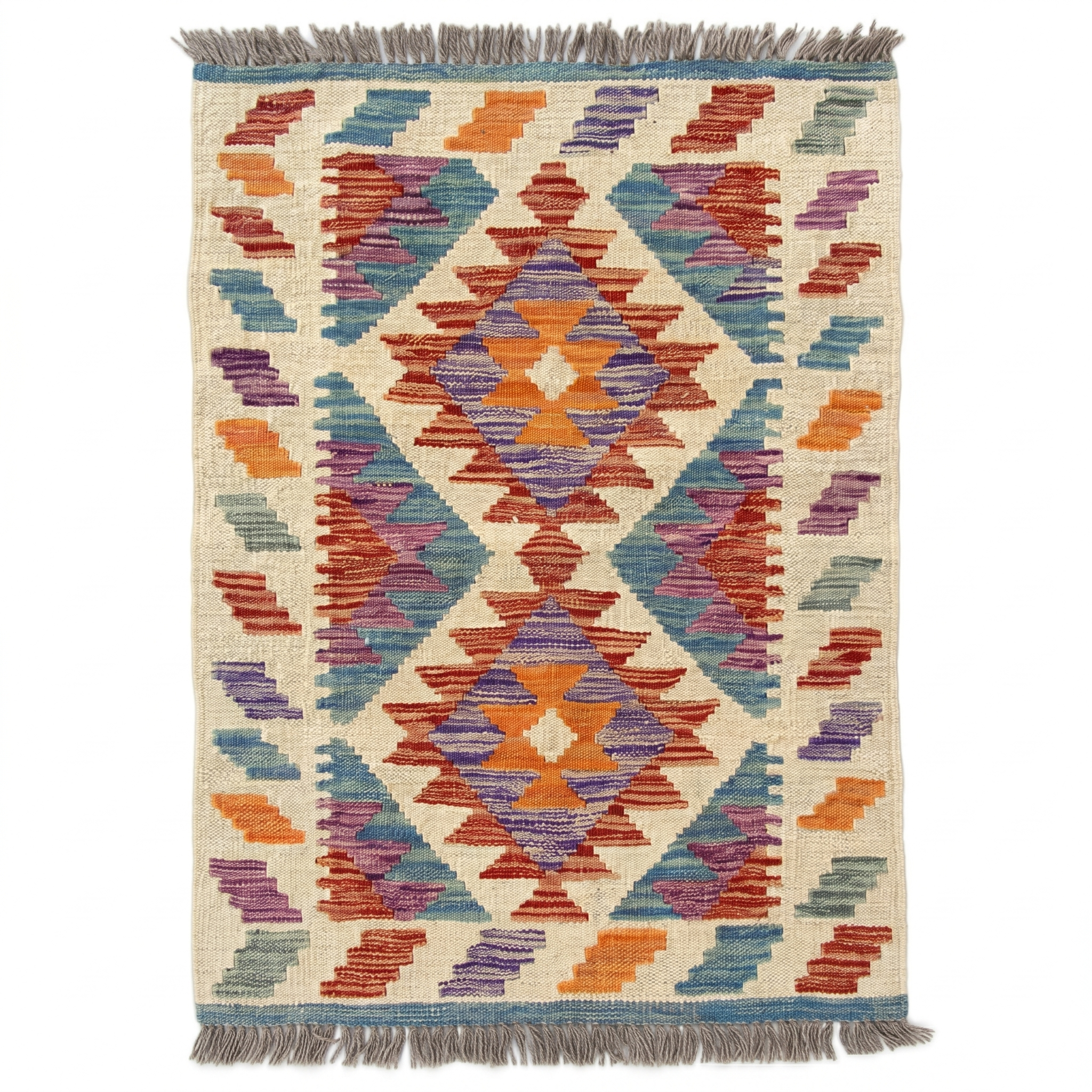 Handmade Afghan Chobi Kilim Rug 82x62 cm KAS#715