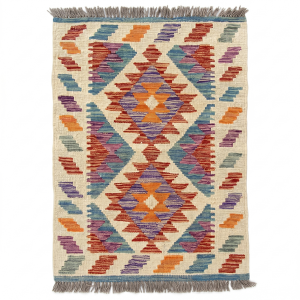 Handmade Afghan Chobi Kilim Rug 82x62 cm KAS#715