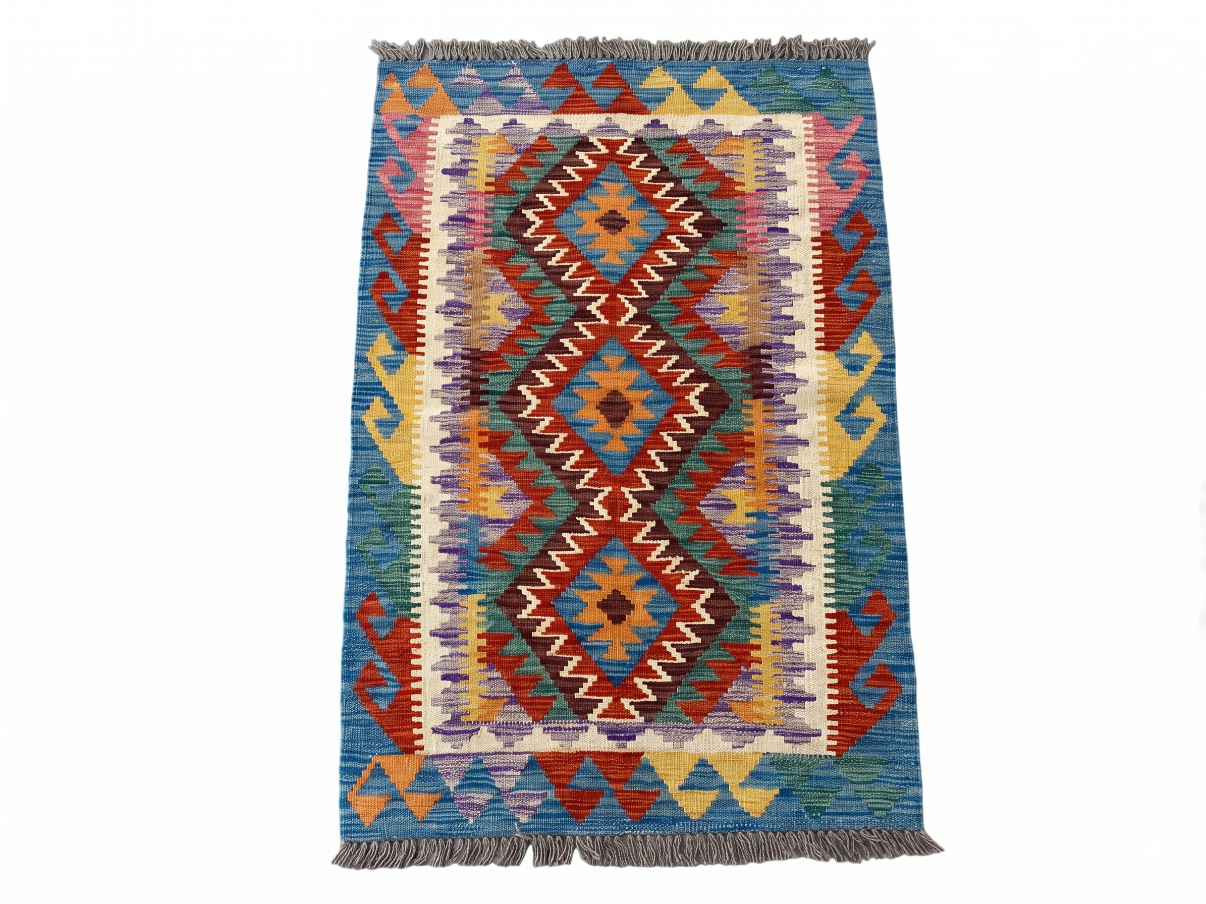 Handmade Afghan Chobi Kilim Rug 118x79 cm KAS#722