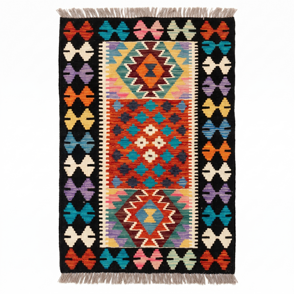 Handmade Afghan Chobi Kilim Rug 123x79 cm KAS#723