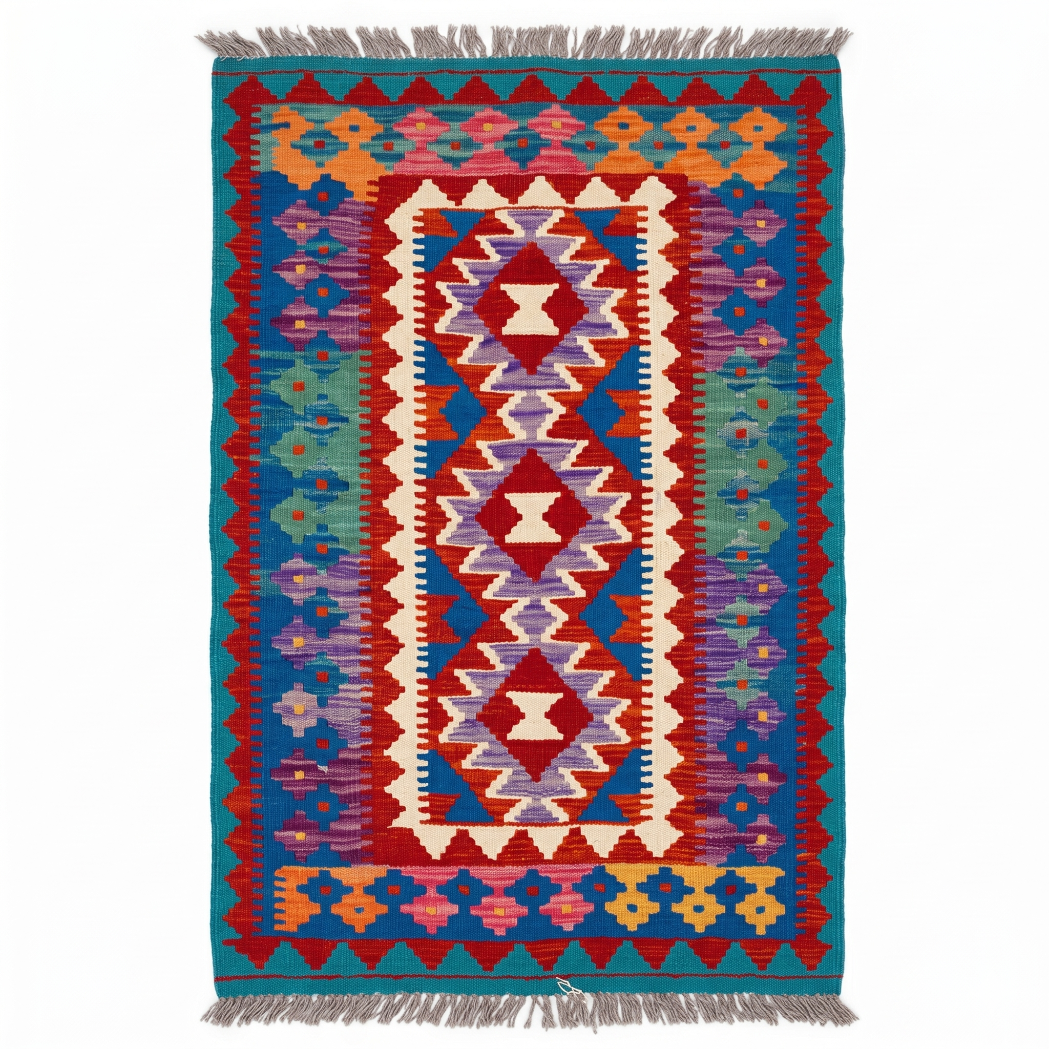 Handmade Afghan Chobi Kilim Rug 128x78 cm KAS#724