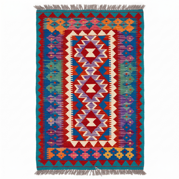 Handmade Afghan Chobi Kilim Rug 128x78 cm KAS#724