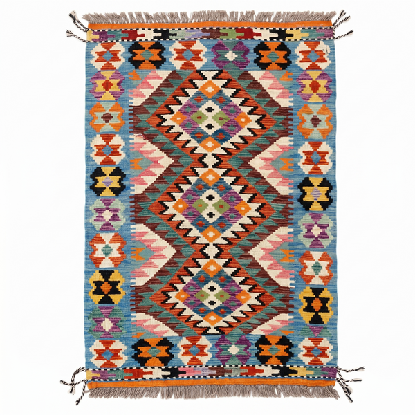 Handmade Afghan Chobi Kilim Rug 127x86 cm KAS#725
