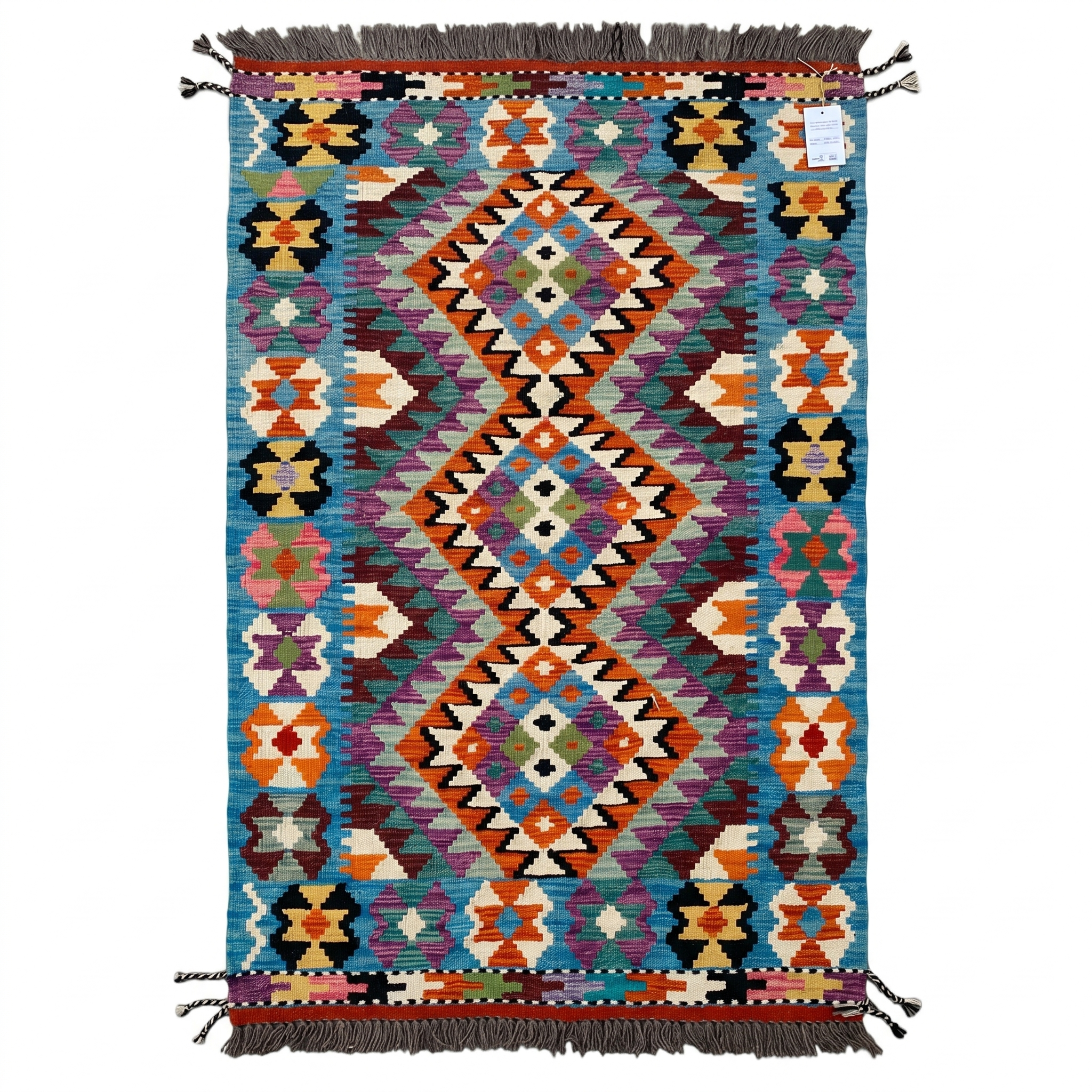 Handmade Afghan Chobi Kilim Rug 130x87 cm KAS#729