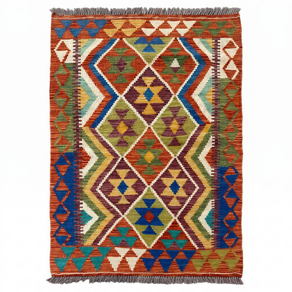 Handmade Afghan Chobi Kilim Rug 145x101 cm KAS#736