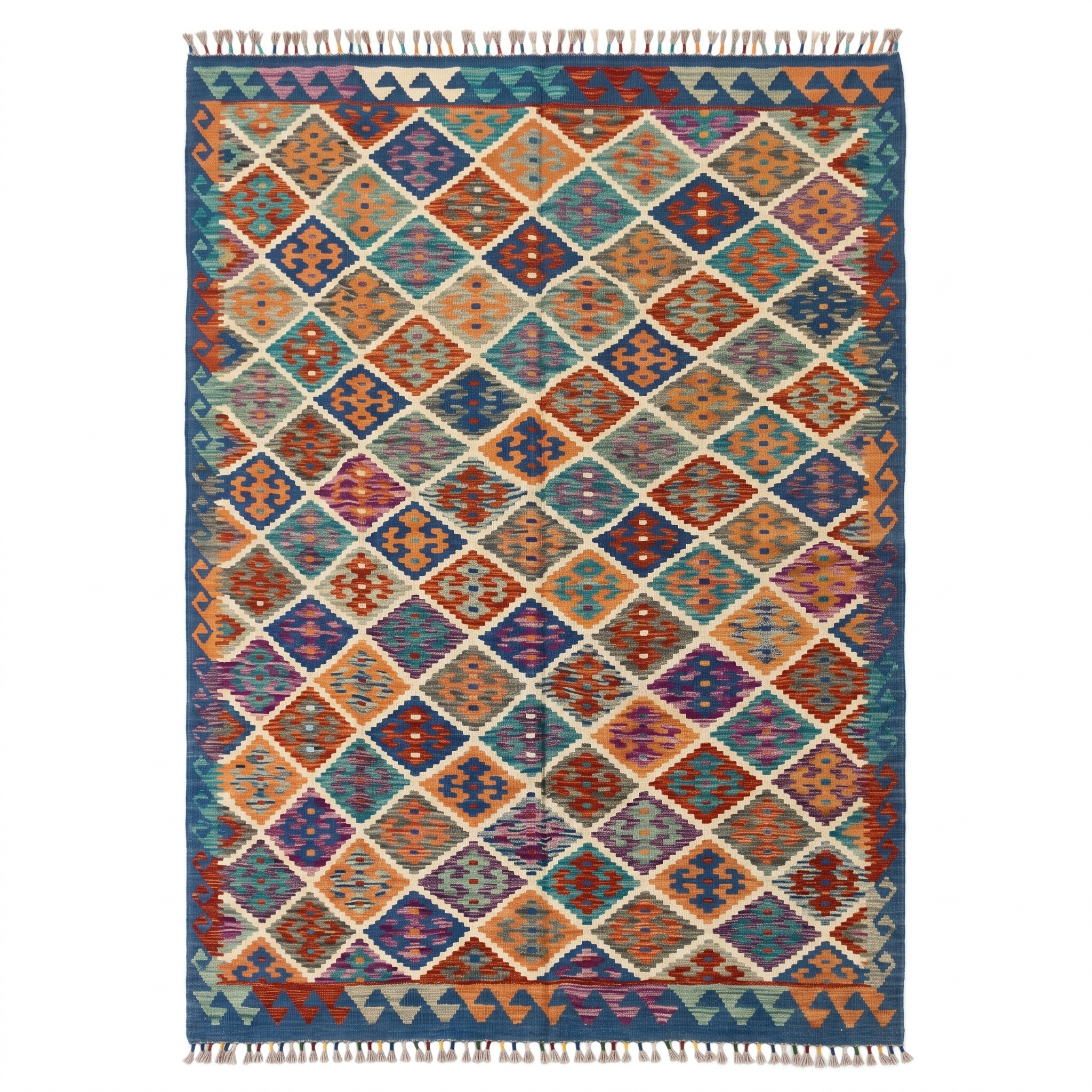 Handmade Afghan Chobi Kilim Rug 249x158 cm KAS#740