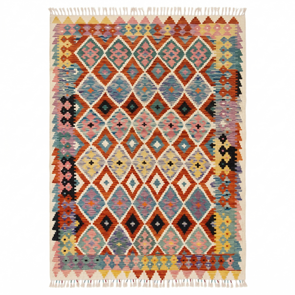 Handmade Afghan Chobi Kilim Rug 244x175 cm KAS#744