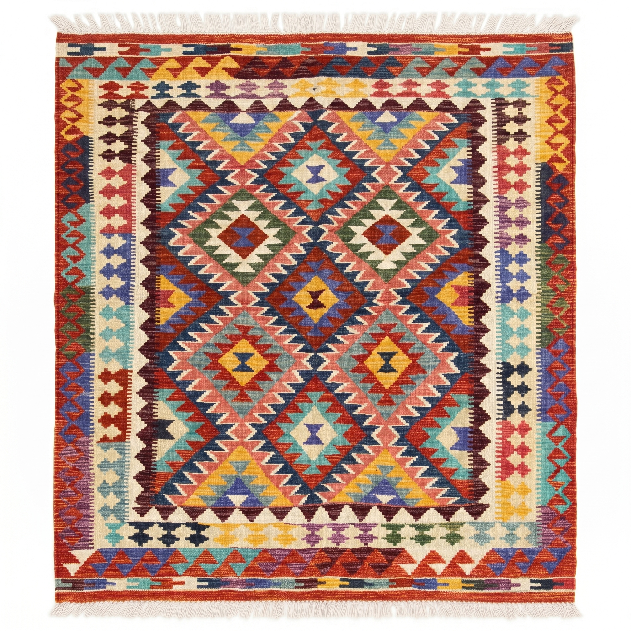 Handmade Afghan Chobi Kilim Rug 211x160 cm KAS#750