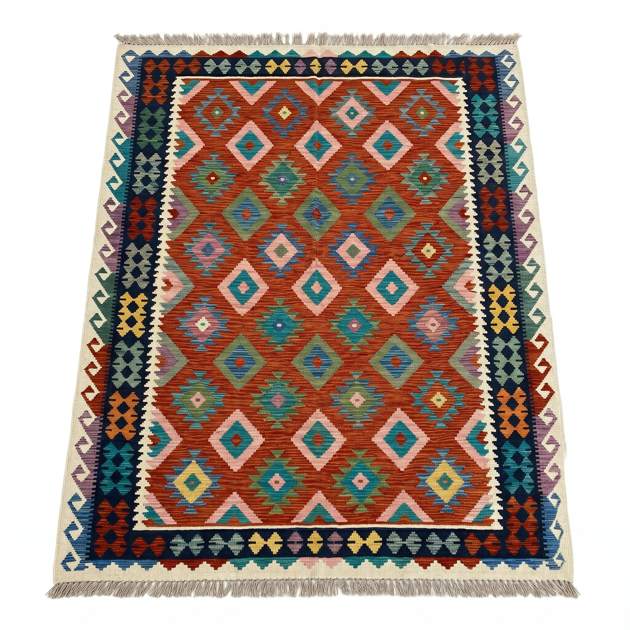 Handmade Afghan Chobi Kilim Rug 237x180 cm KAS#751