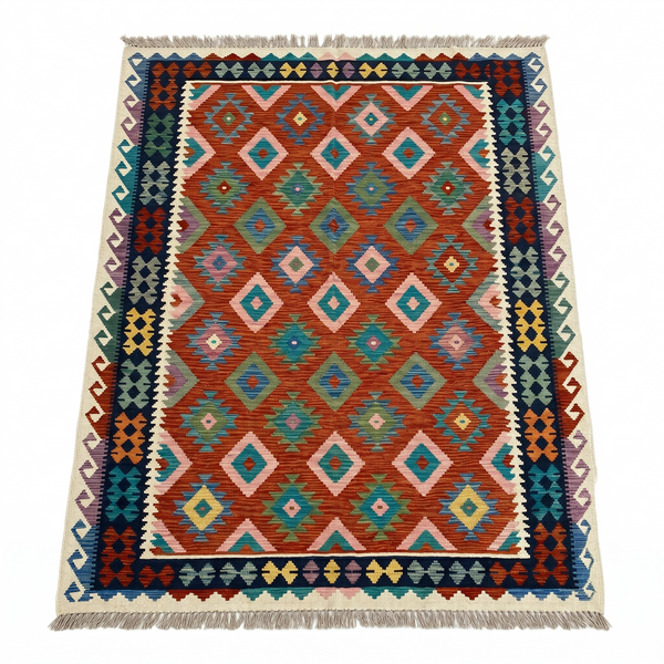 Handmade Afghan Chobi Kilim Rug 237x180 cm KAS#751