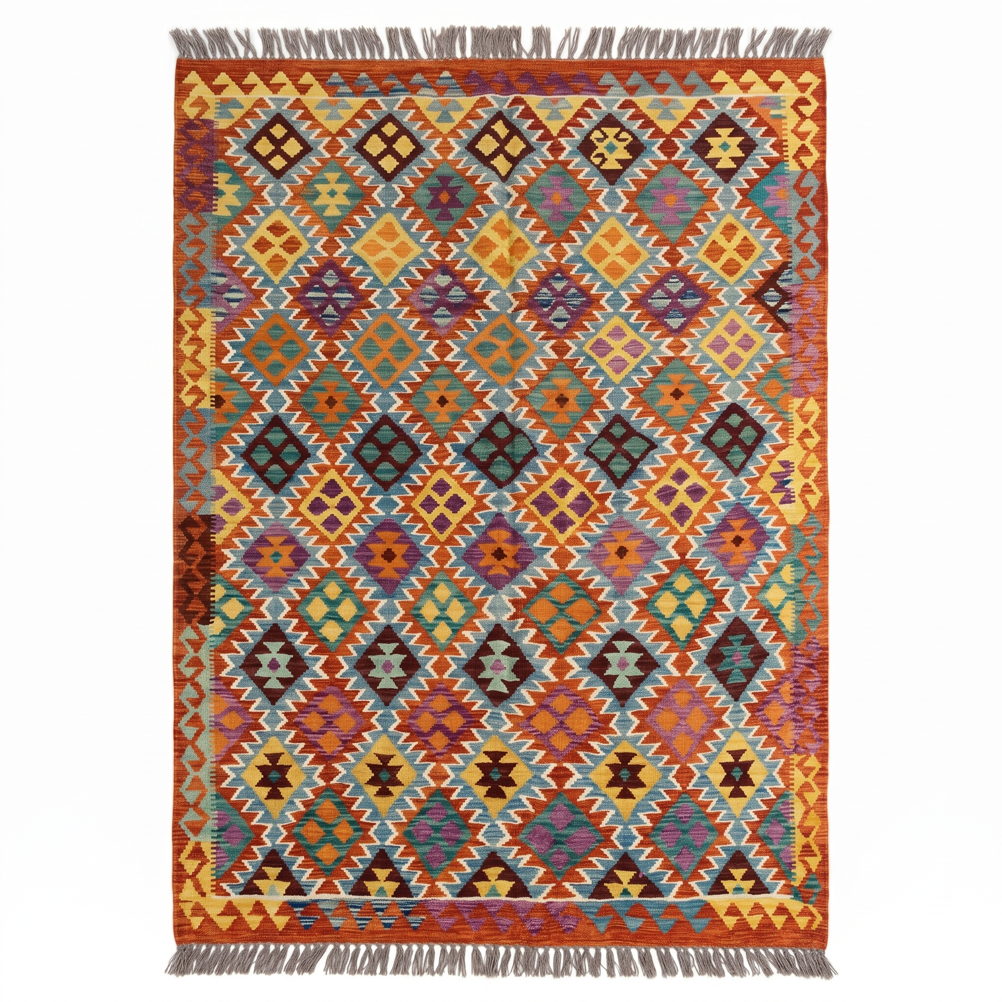 Handmade Afghan Chobi Kilim Rug 251x184 cm KAS#752