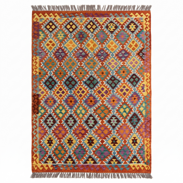 Handmade Afghan Chobi Kilim Rug 251x184 cm KAS#752