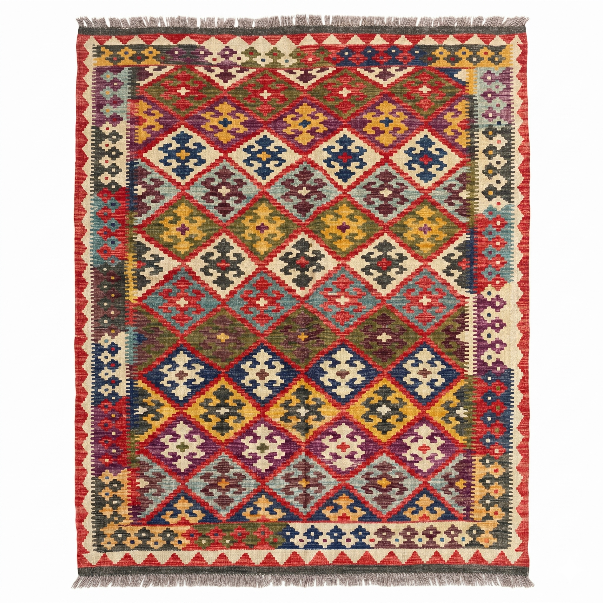 Handmade Afghan Chobi Kilim Rug 209x150 cm KAS#755