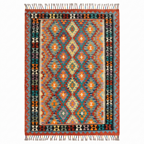 Handmade Afghan Chobi Kilim Rug 242x182 cm KAS#759