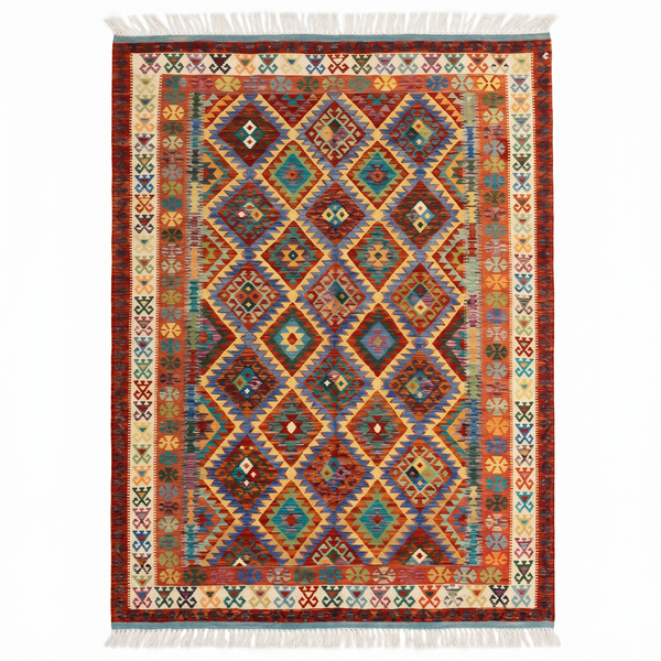 Handmade Afghan Chobi Kilim Rug 306x203 cm KAS#763