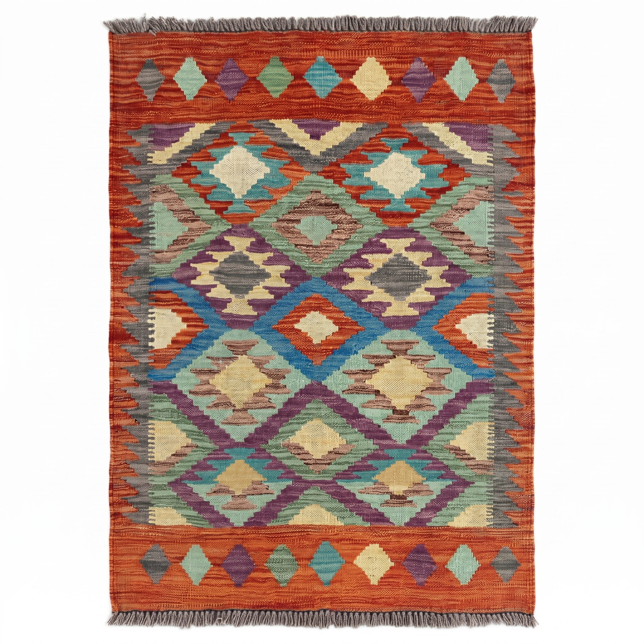 Handmade Afghan Chobi Kilim Rug 90x81 cm KAS#767