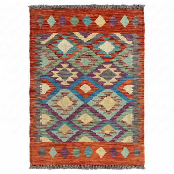 Handmade Afghan Chobi Kilim Rug 90x81 cm KAS#767