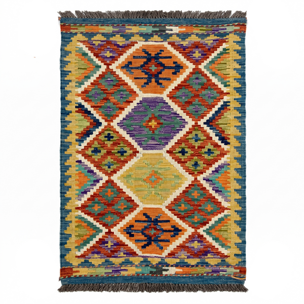 Handmade Afghan Chobi Kilim Rug 120x80 cm KAS#768