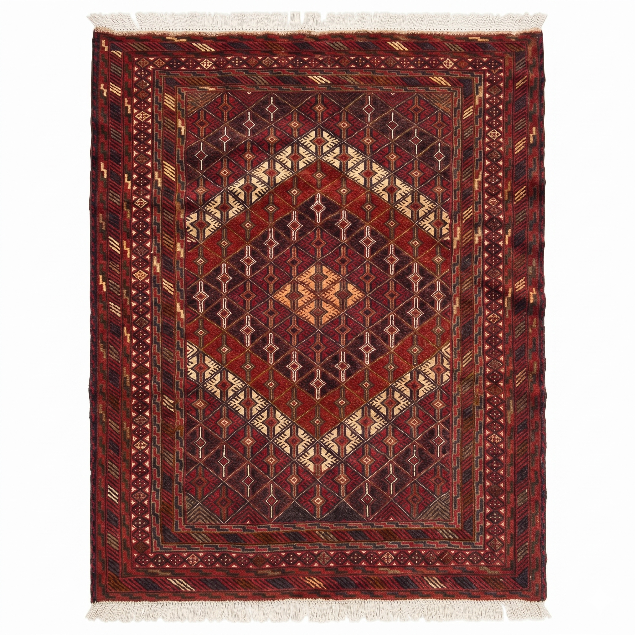 Handmade Afghan Tribal Meshwani Rug 195x145 cm KAS#770