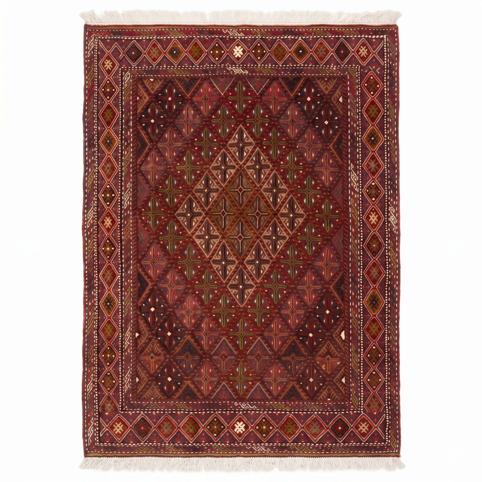 Handmade Afghan Tribal Meshwani Rug 142x123 cm KAS#780