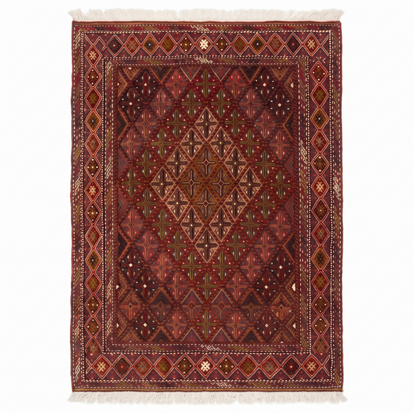 Handmade Afghan Tribal Meshwani Rug 142x123 cm KAS#780