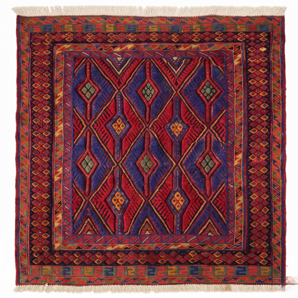 Handmade Afghan Tribal Meshwani Rug 139x125 cm KAS#782