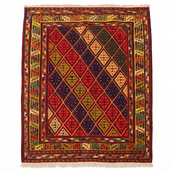 Handmade Afghan Tribal Meshwani Rug 140x125 cm KAS#784