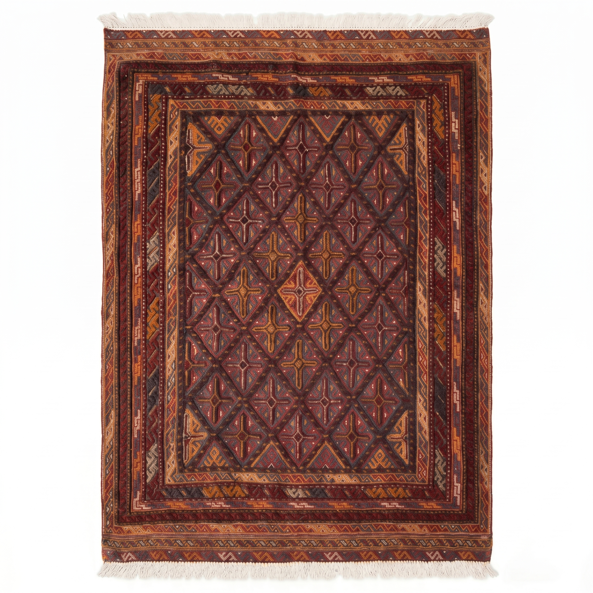 Handmade Afghan Tribal Meshwani Rug 141x127 cm KAS#787