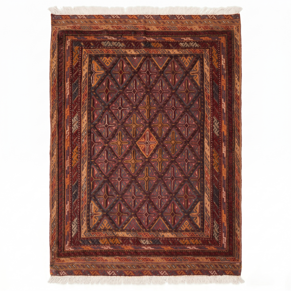 Handmade Afghan Tribal Meshwani Rug 141x127 cm KAS#787