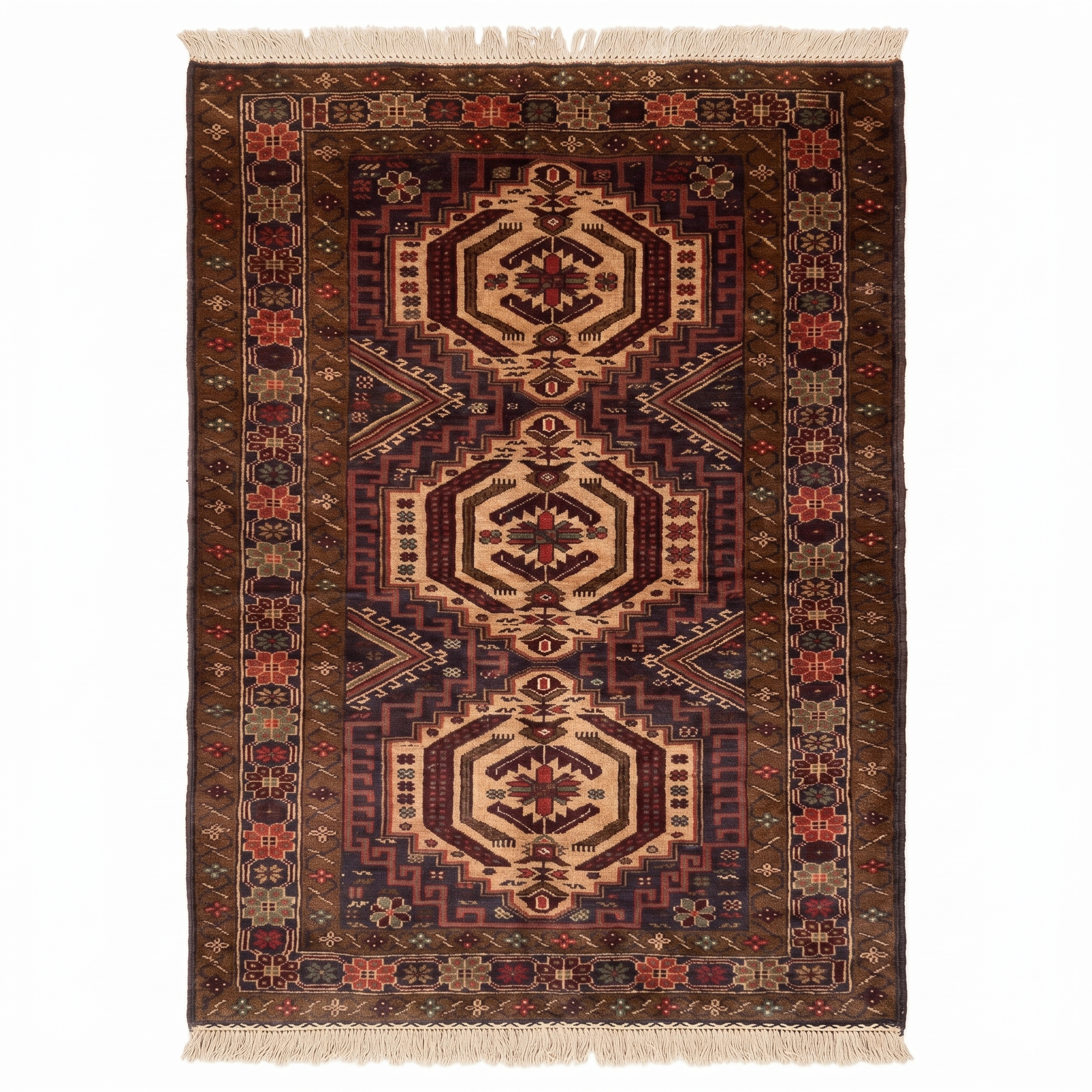 Handmade Afghan Balochi Rug 210x118 cm KAS#790