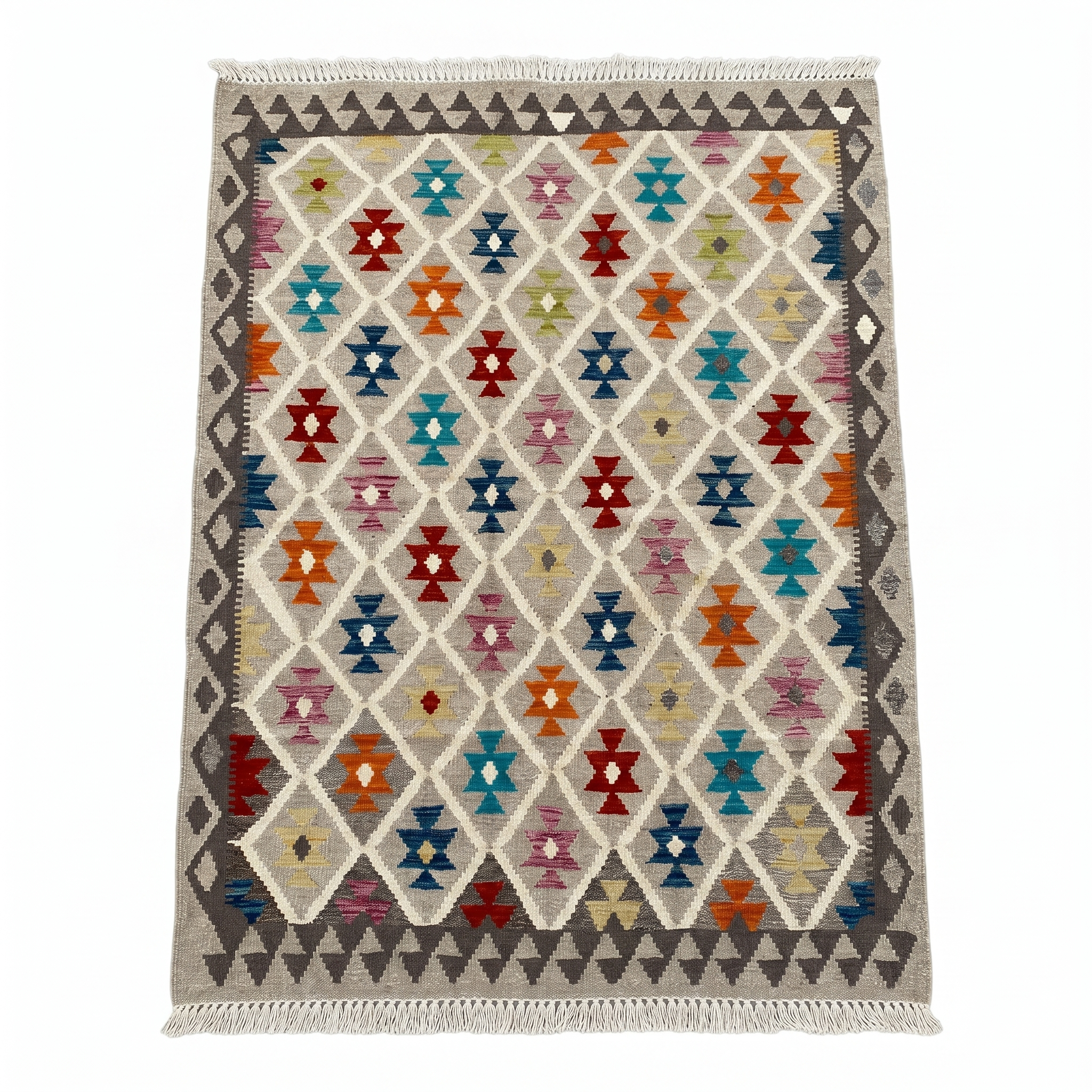 Handmade Afghan Kilim Rug 195 CM x 151 CM KAS#93