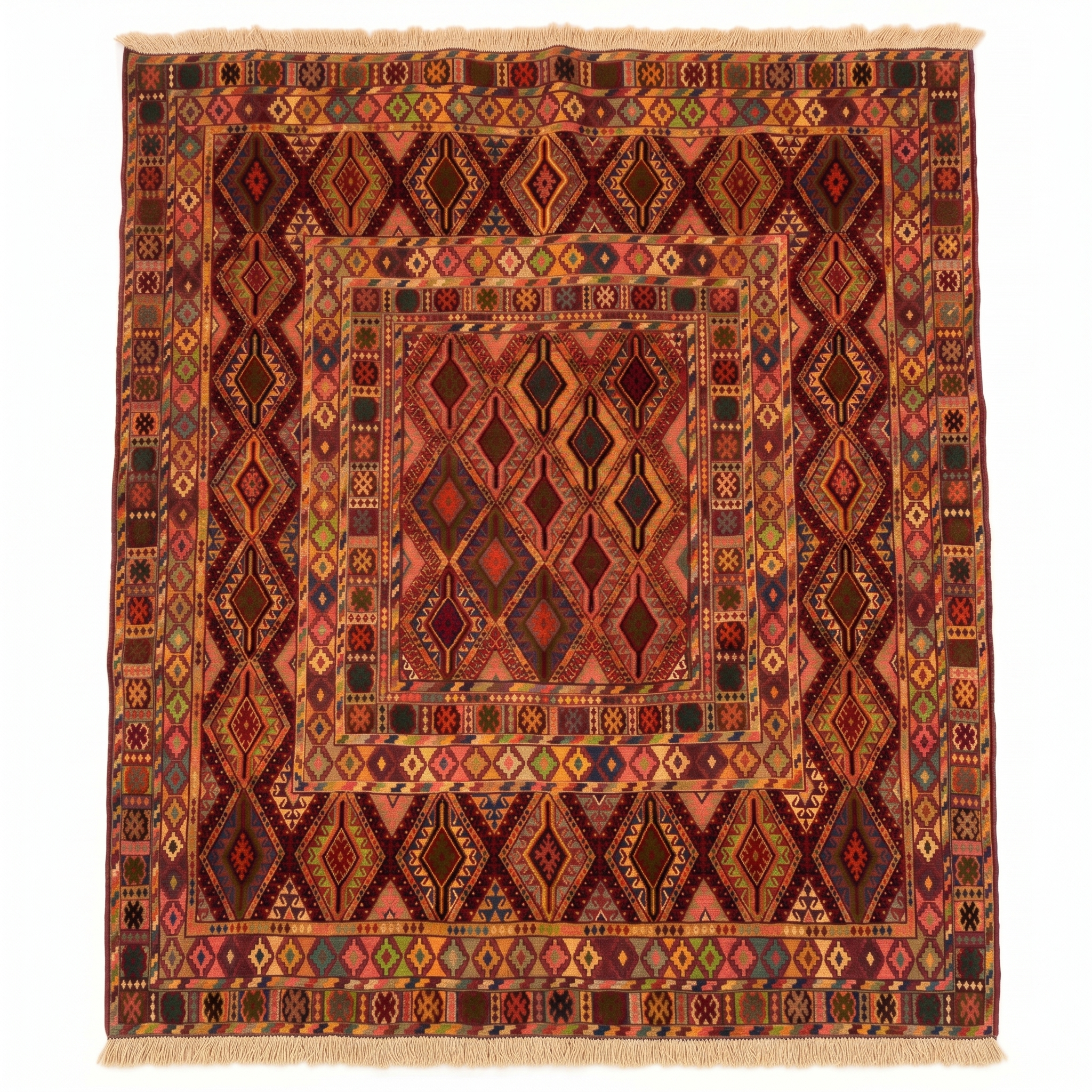 Handmade Fine Quality Meshwani Rug 198 CM x 150 CM KAS # 976