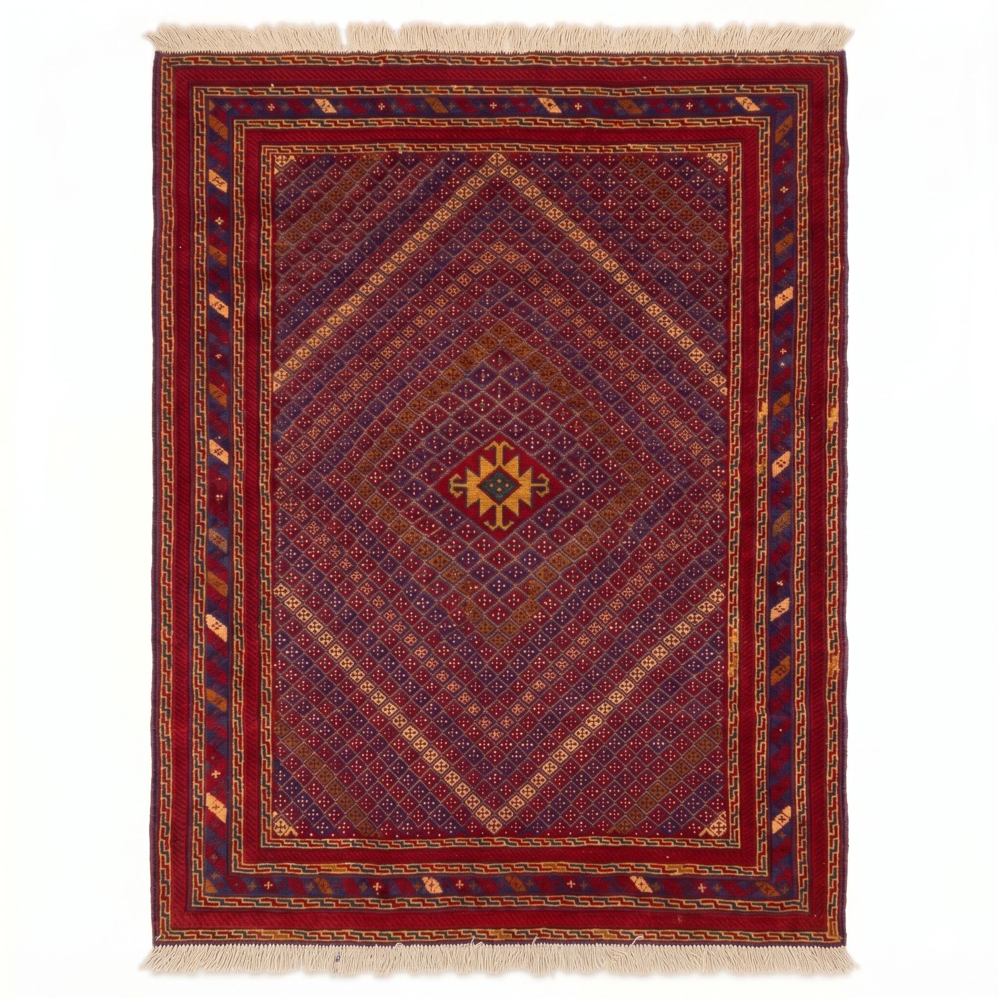 Handmade Afghan Tribal Meshwani Rug 190 CM x 160 CM KAS#999