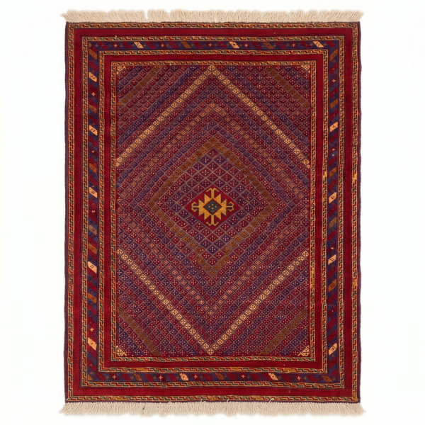 Handmade Afghan Tribal Meshwani Rug 190 CM x 160 CM KAS#999