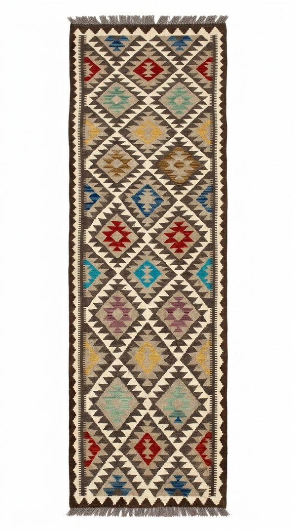 Handmade Flat Weave  Kilim Hallway Runner Rug 315CM x 82CM KA#17