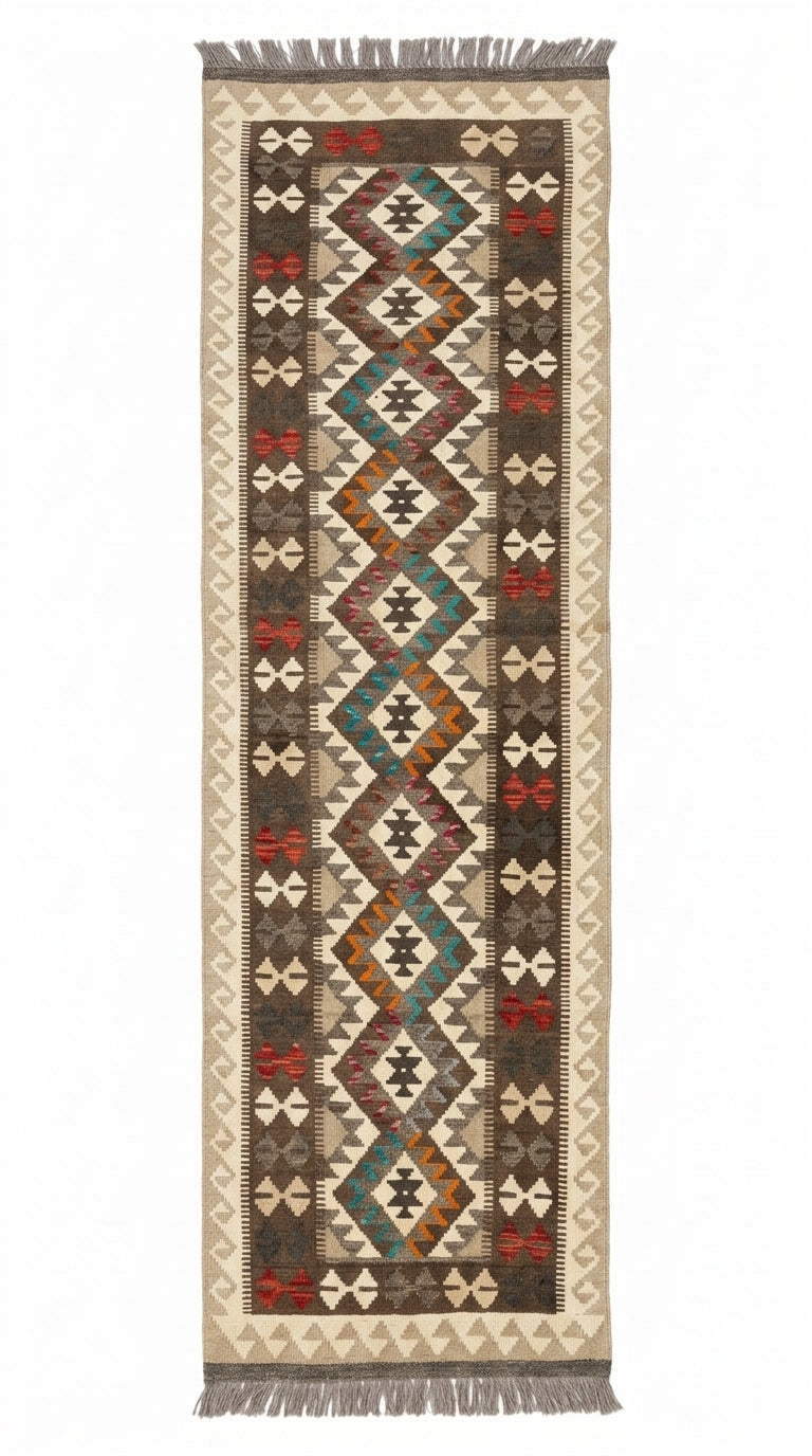 Handmade Flat Weave  Kilim Hallway Runner Rug 295 CM x 82 CM KA#30