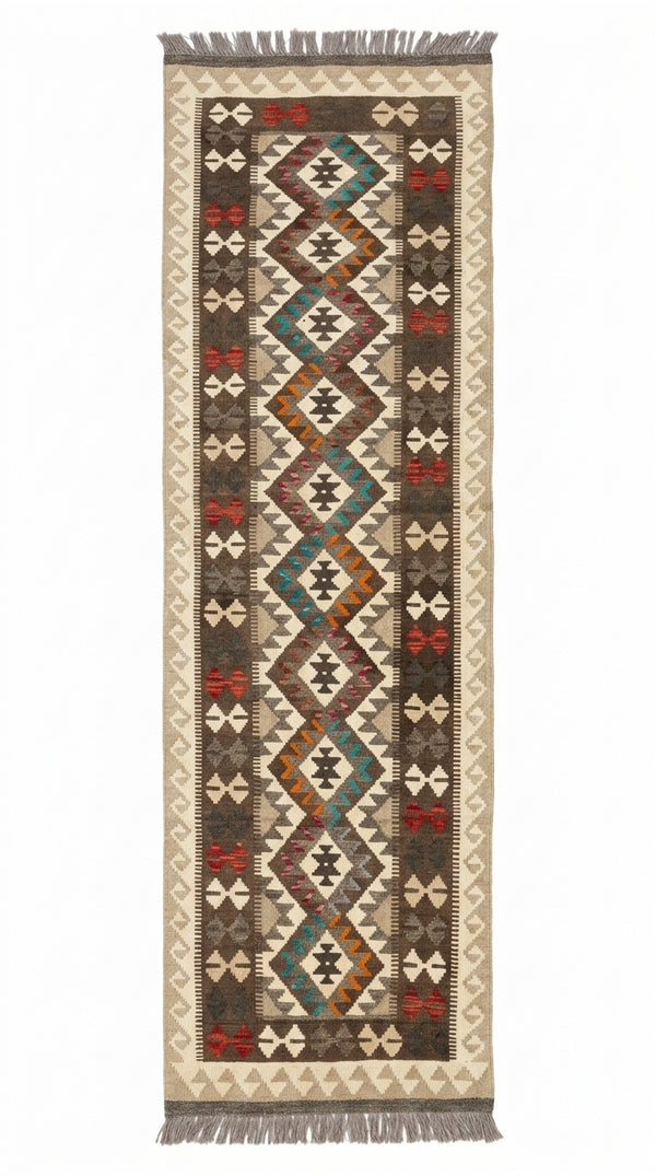 Handmade Flat Weave  Kilim Hallway Runner Rug 295 CM x 82 CM KA#30