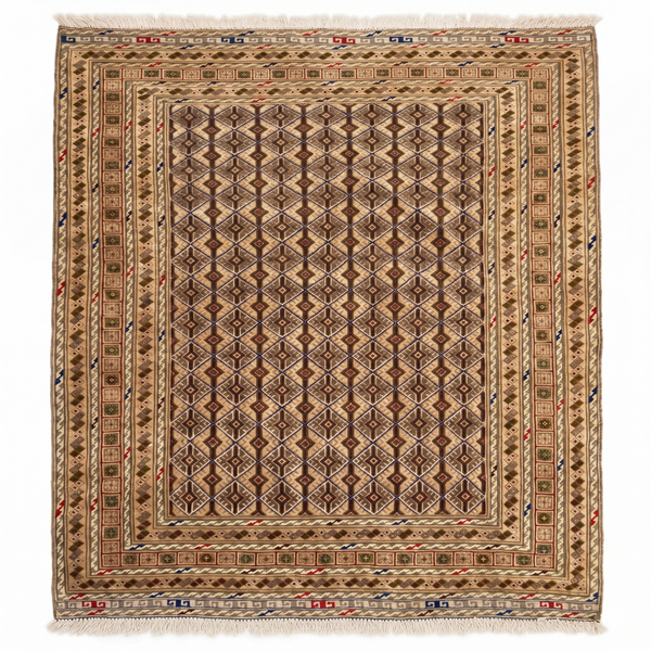 Hand Woven Meshwani Rug 181 CM x 152 CM KA#317