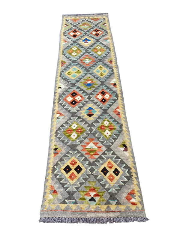 Handmade Flat Weave  Kilim Hallway Runner Rug 310 CM x 80 CM KA#32