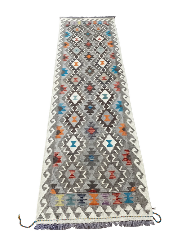 Handmade Flat Weave  Kilim Hallway Runner Rug 298 CM x 88 CM KA#34