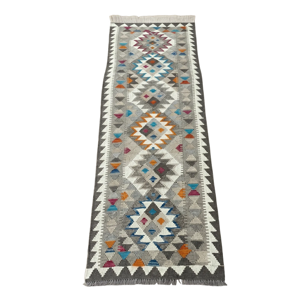 Handmade Flat Weave  Kilim Hallway Runner Rug  256 CM x 79 CM KA#49
