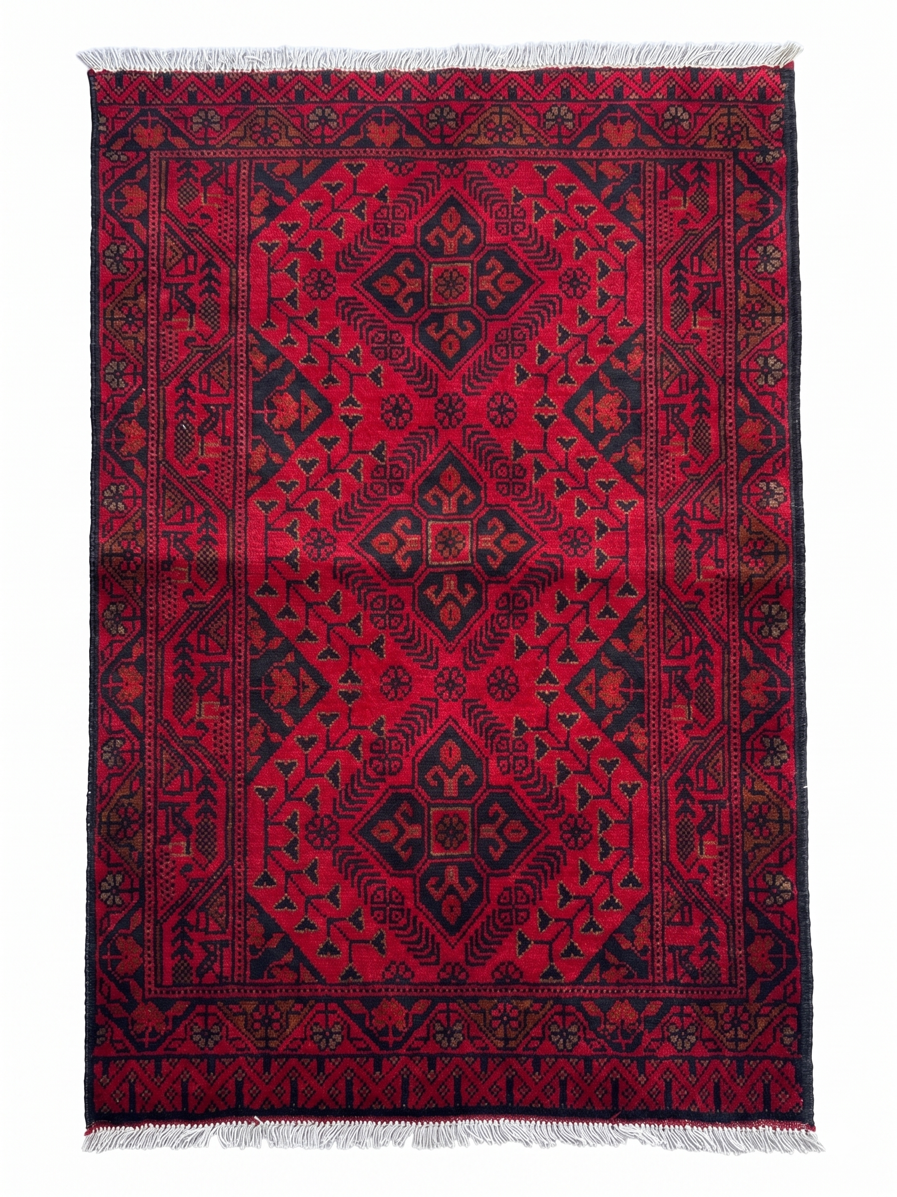 Handmade Red Colour Traditional Wool Rug 120 CM x 80 CM  KSA#5040