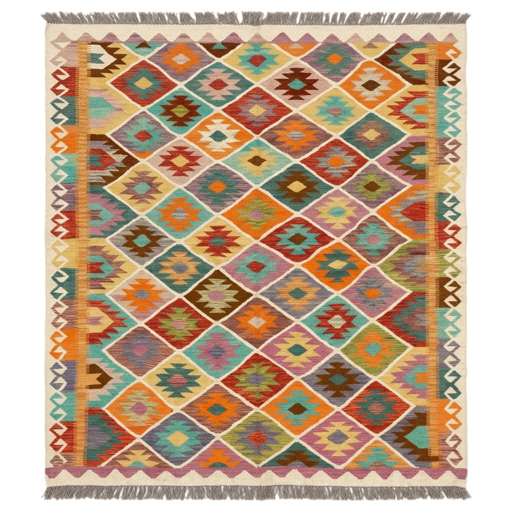 Handmade Flat Weave  Kilim Rug 302 CM x  198 CM KSD#209
