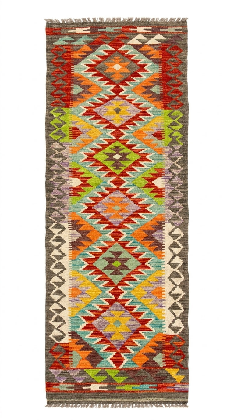 Handmade Chobi Kilim Runner Rug Size: 281 CM x 60 CM KSS#181