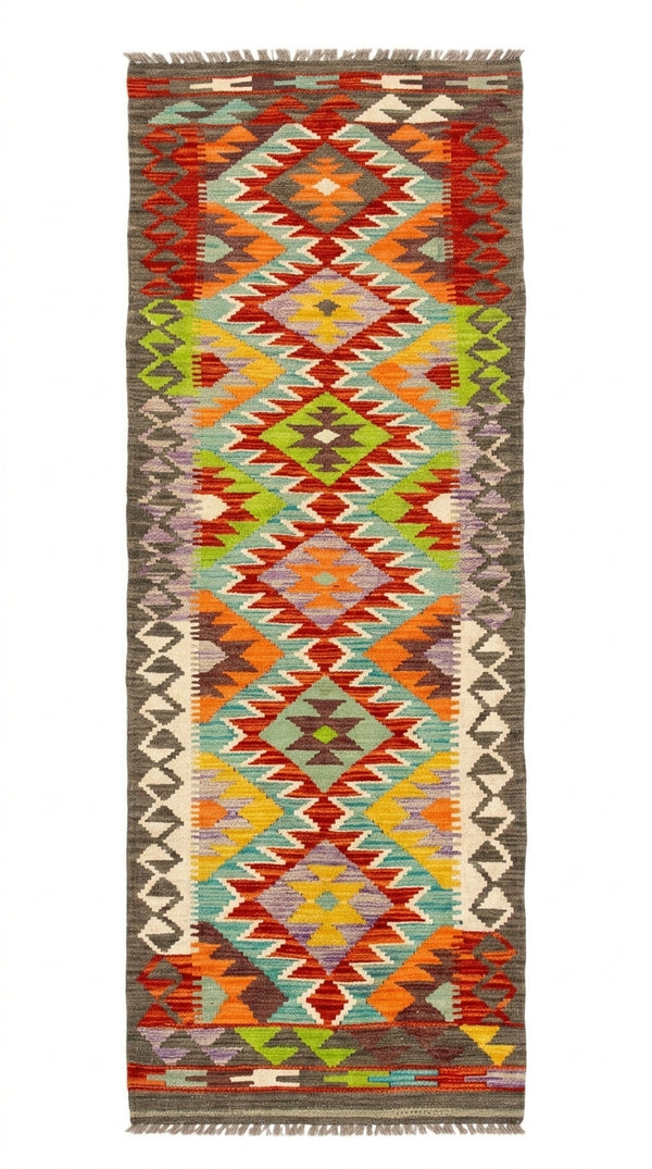 Handmade Chobi Kilim Runner Rug Size: 281 CM x 60 CM KSS#181