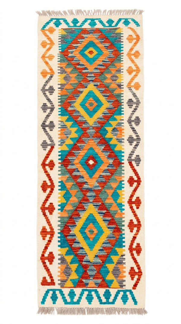 Handmade Chobi Kilim Runner Rug Size: 200 CM x 61 CM KSS#196