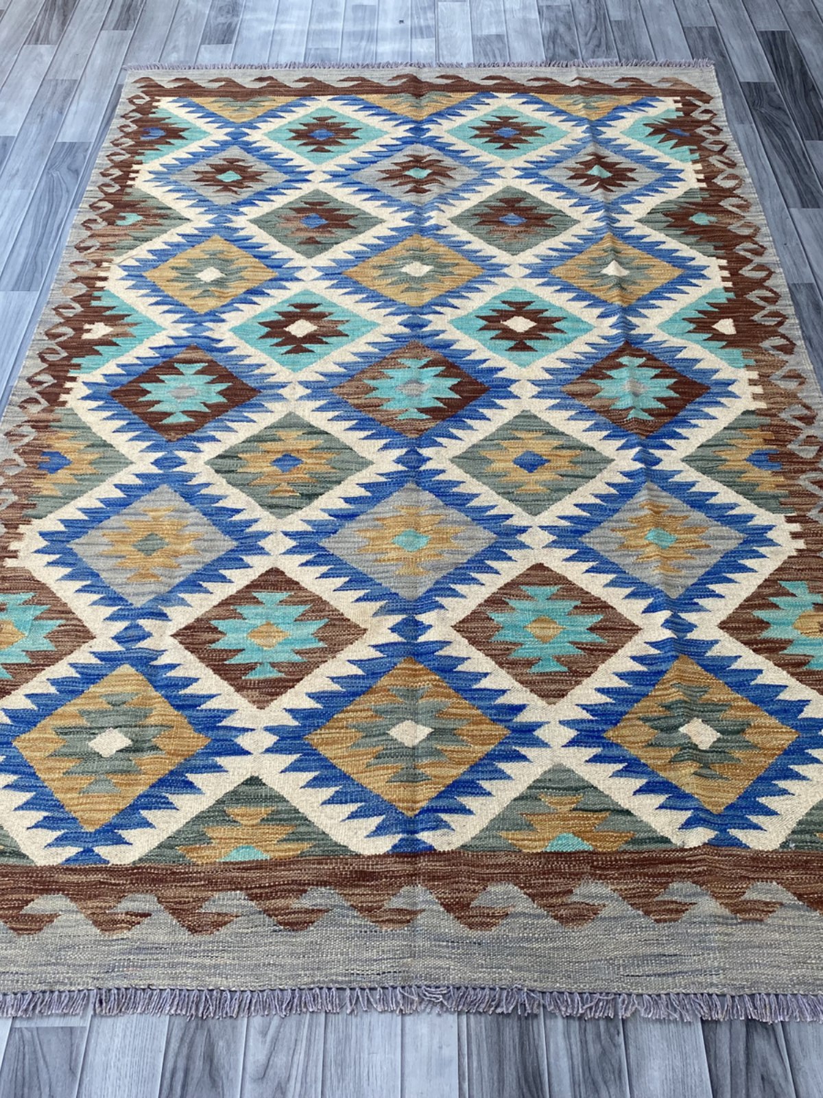 Handmade Flat Weave Kilim Rug ( 242 cm x 156 cm ) SK#1114