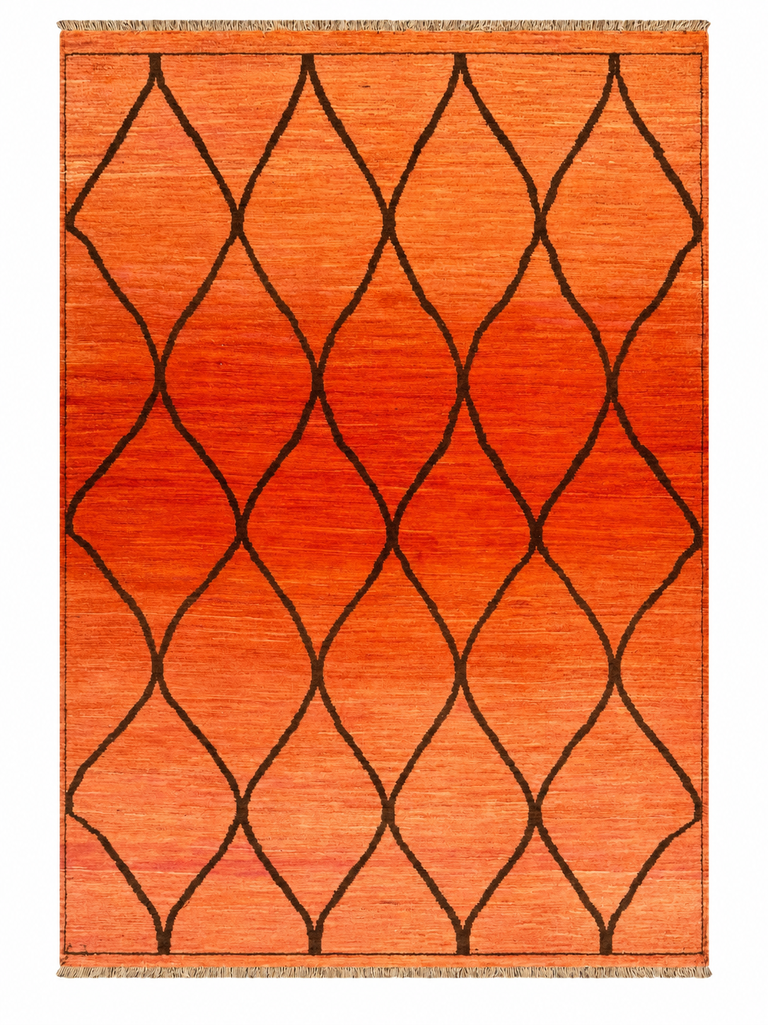 Handmade Sunset Orange Modern Rug, 200 CM x 150 CM